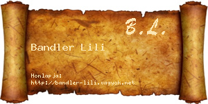 Bandler Lili névjegykártya